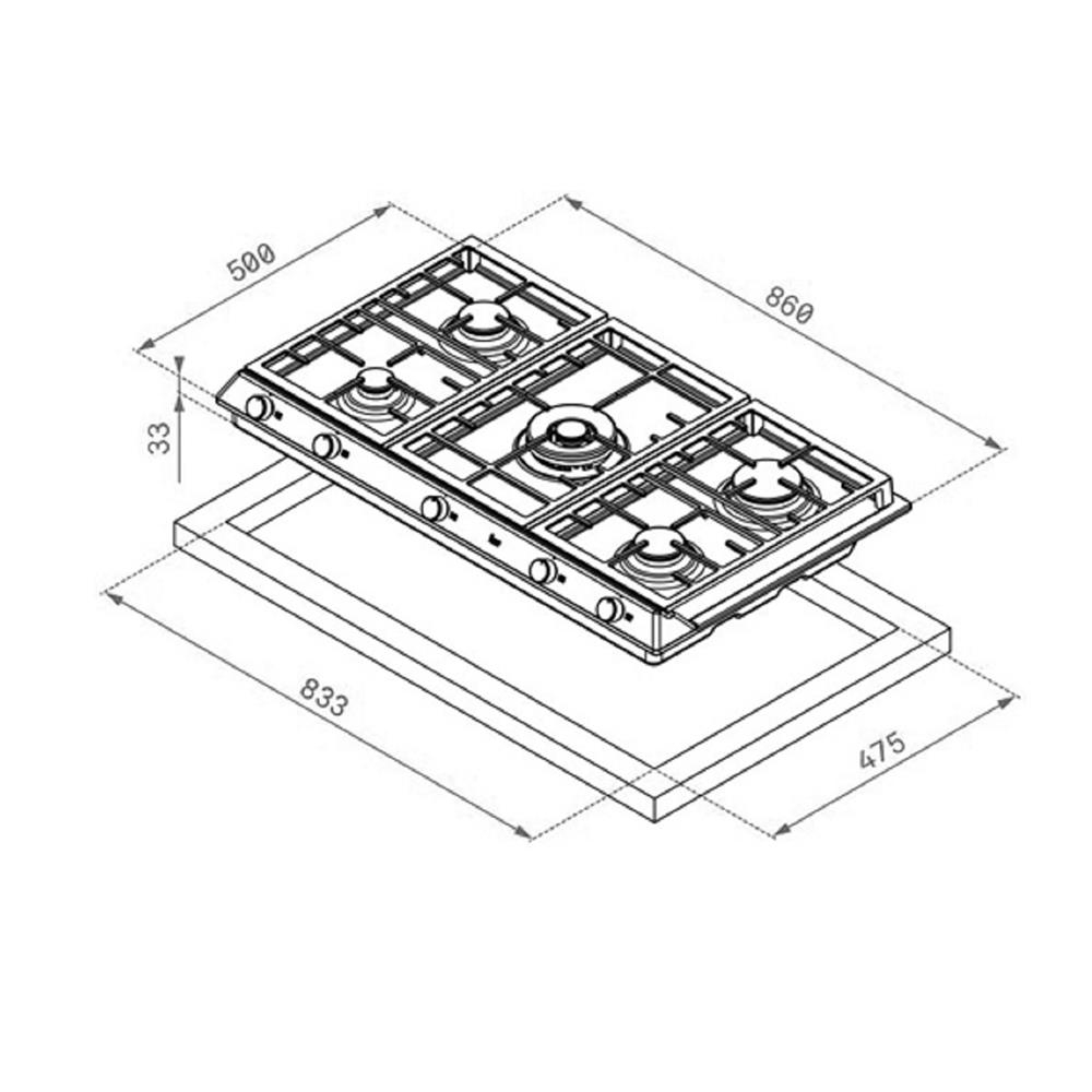 เตาฝังแก๊ส TEKA EX90.15GAIALDR 90 ซม.