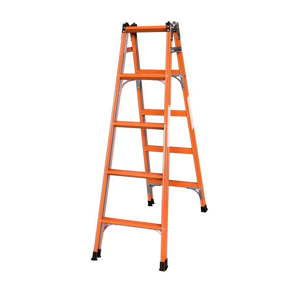 บันไดเหล็กสังกะสีเคลือบสี ทรง A-I SANKI 5 ขั้น สีส้ม