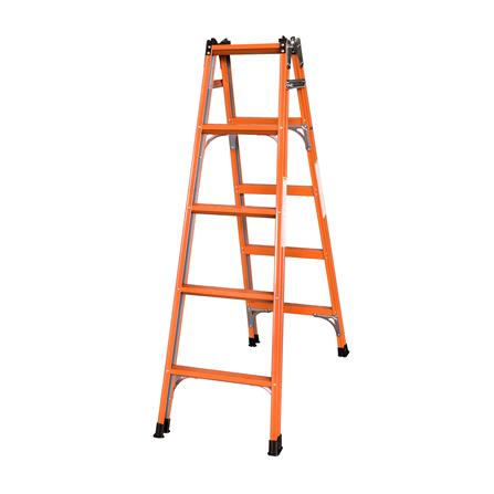 บันไดเหล็กสังกะสีเคลือบสี ทรง A-I SANKI 5 ขั้น สีส้ม_0