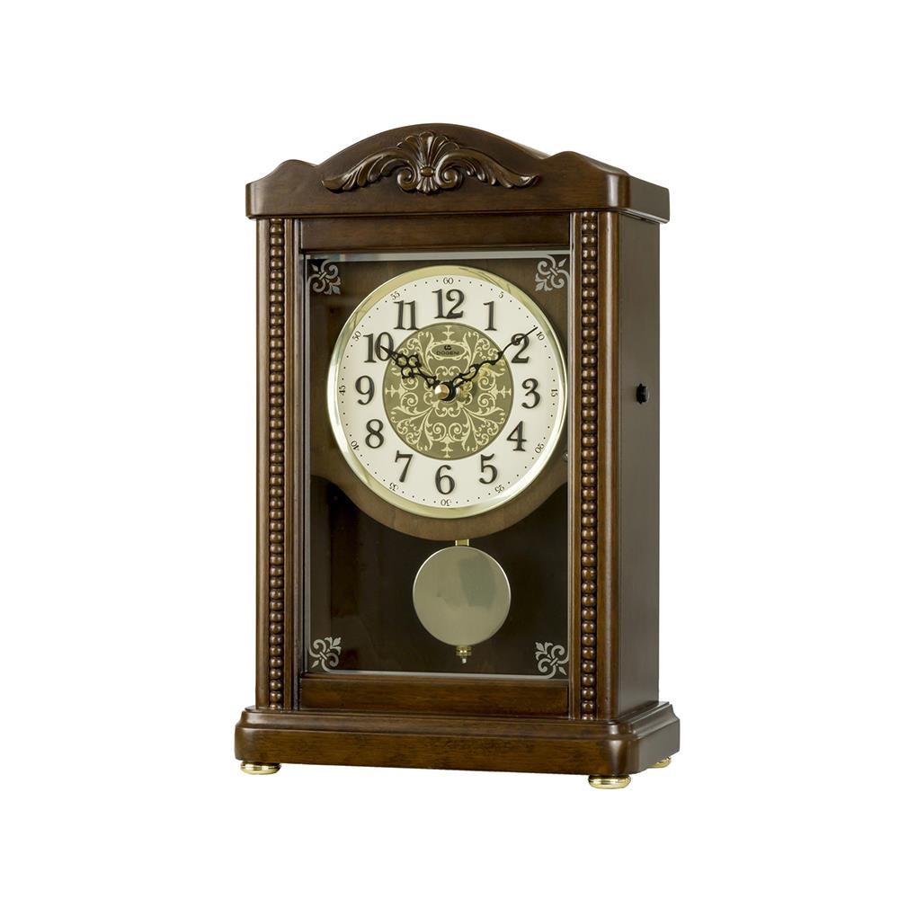 นาฬิกาตั้งโต๊ะไม้ DOGENI TCW003DB 8.5x13 นิ้ว สีน้ำตาลเข้ม