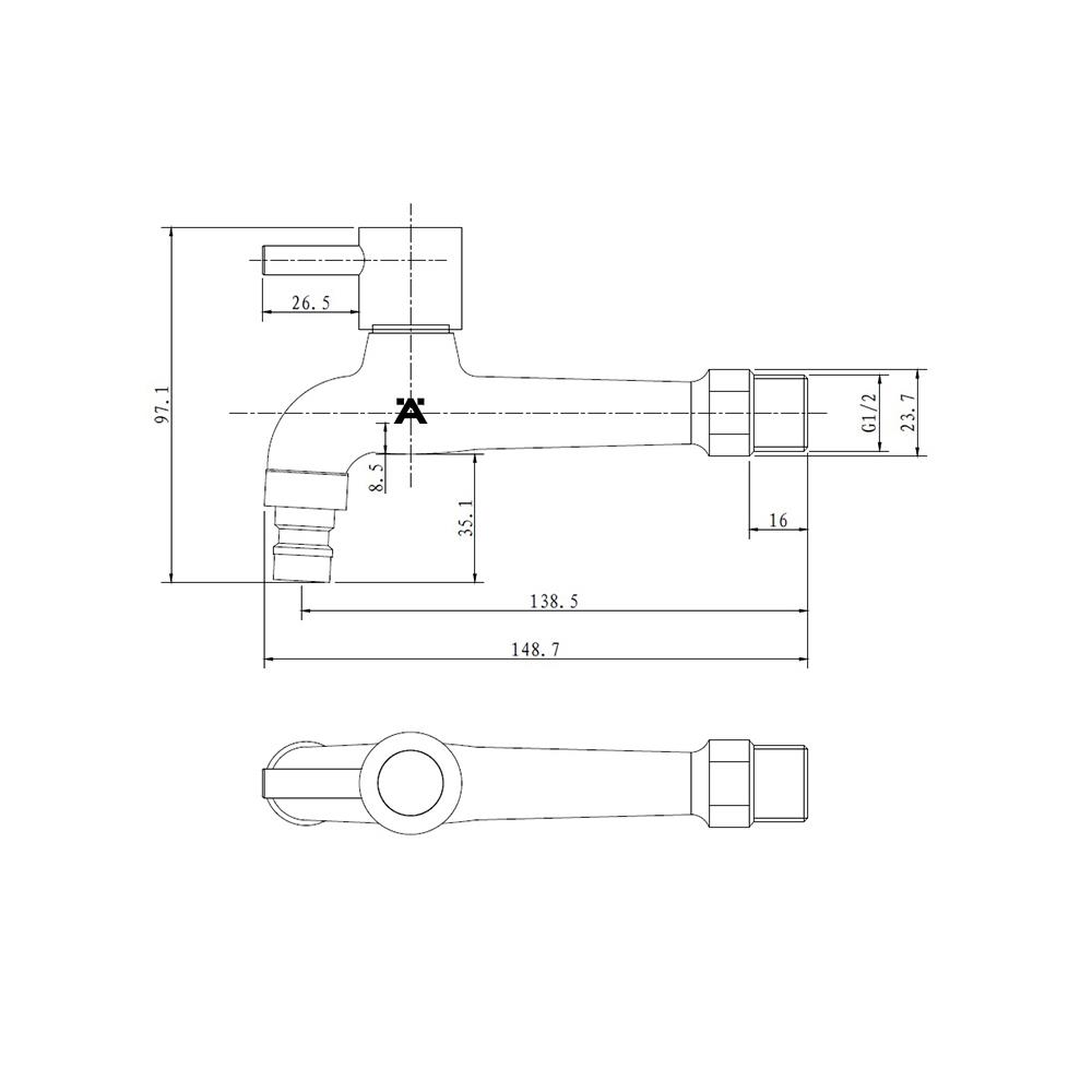 ก๊อกล้างพื้น 1 ทาง HAFELE 485.61.303