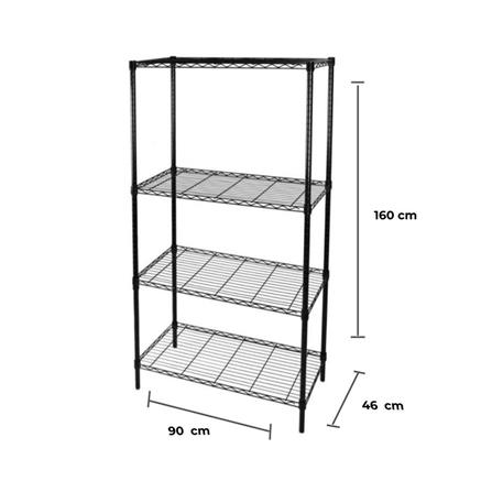ชั้นวางของโล่ง FURDINI FRAME LR86T4AK สีดำ_5