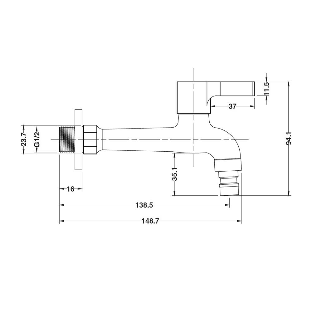 ก๊อกล้างพื้น 1ทาง HAFELE 485.61.306
