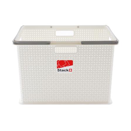 กล่องหูหิ้ว STACKO DW-380 39.2x28.3x26.1 ซม. สีขาว