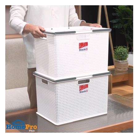 กล่องหูหิ้ว STACKO DW-380 39.2x28.3x26.1 ซม. สีขาว_5