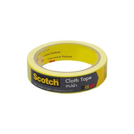 เทปผ้ามันเงา 3M 24 MMX8Y สีเหลือง_2