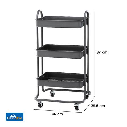 ชั้นวางของ 3 ชั้น มีล้อ STACKO ST25346 46x39.5x87 ซม. สีเทา_4