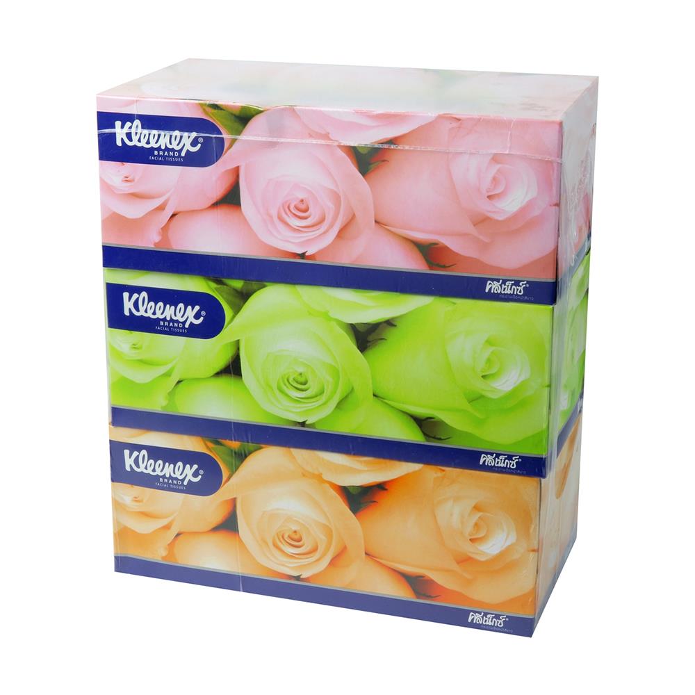 กระดาษเช็ดหน้า KLEENEX FLORAL 135 แผ่น แพ็ค3