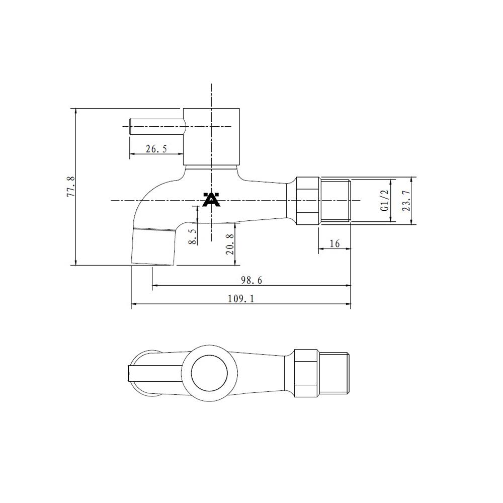 ก๊อกล้างพื้น 1 ทาง HAFELE 485.61.305 สีโครม