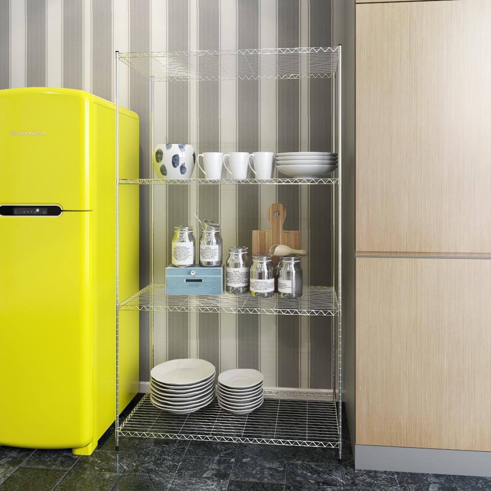 ชั้นวางของโล่ง FURDINI FRAME LR86T4 สีโครม