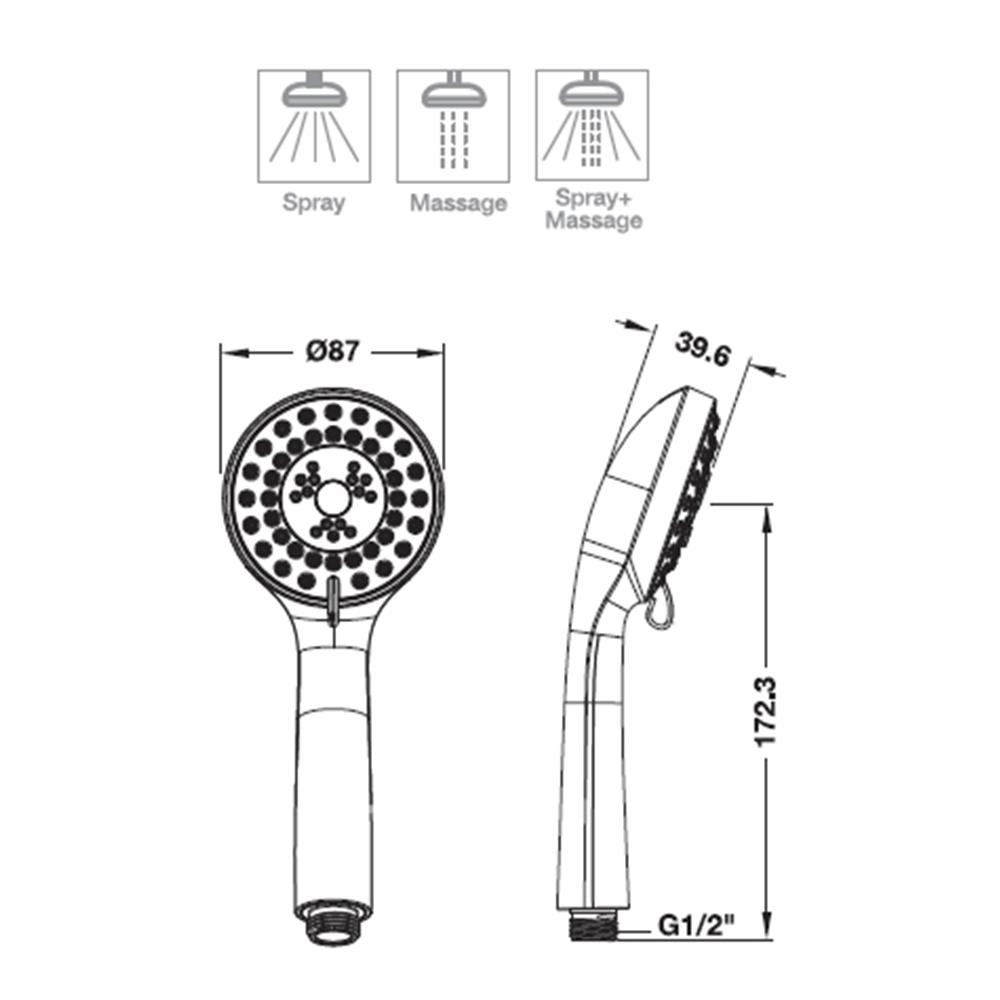 ชุดฝักบัวสายอ่อน 3 ระดับ HAFELE รุ่น 495.60.624 สีโครม