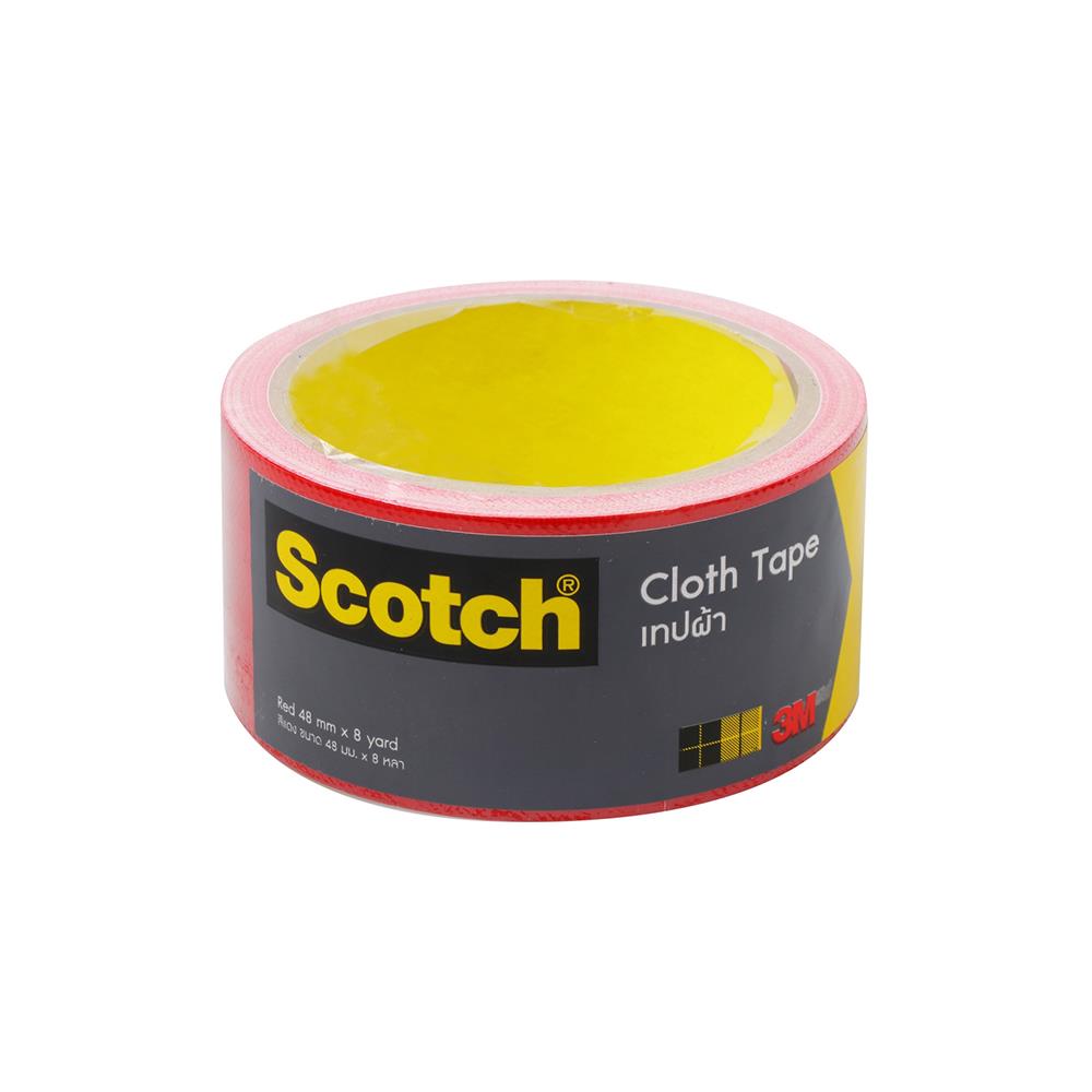 เทปผ้ามันเงา 3M 48 MMX8Y สีแดง