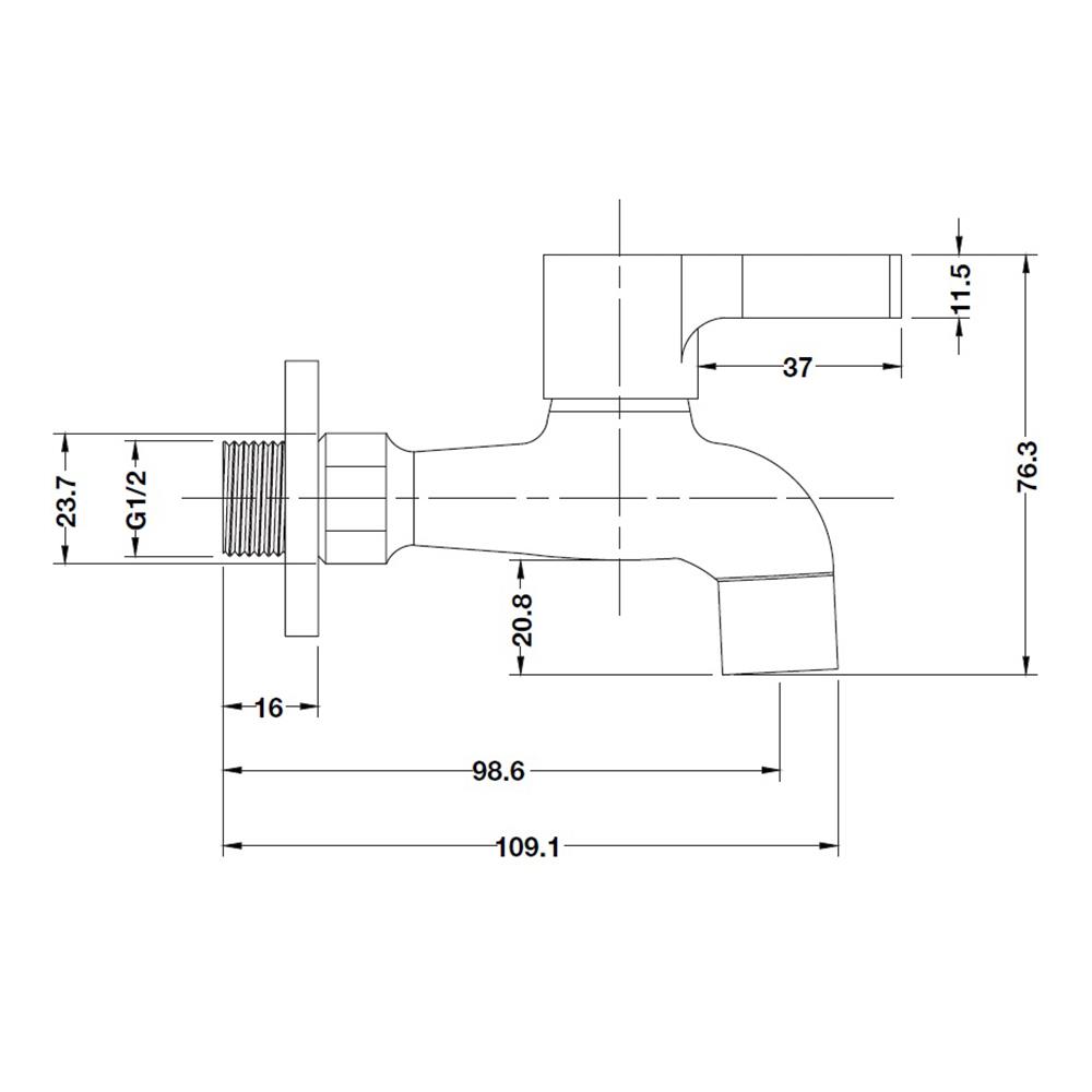ก๊อกล้างพื้น 1 ทาง HAFELE 485.61.308 สีโครม