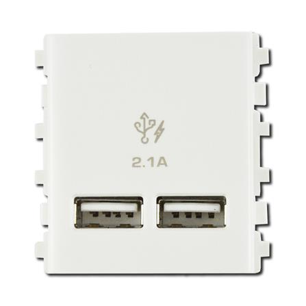 เต้ารับ USB SCHNEIDER 2 ช่อง 2.1 แอมแปร์ 3032USB_WE สีขาว