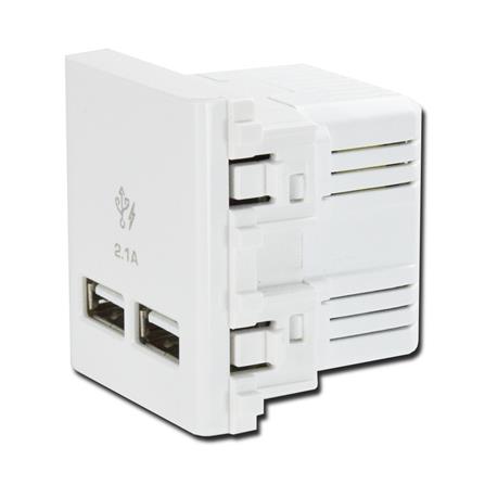 เต้ารับ USB SCHNEIDER 2 ช่อง 2.1 แอมแปร์ 3032USB_WE สีขาว_1