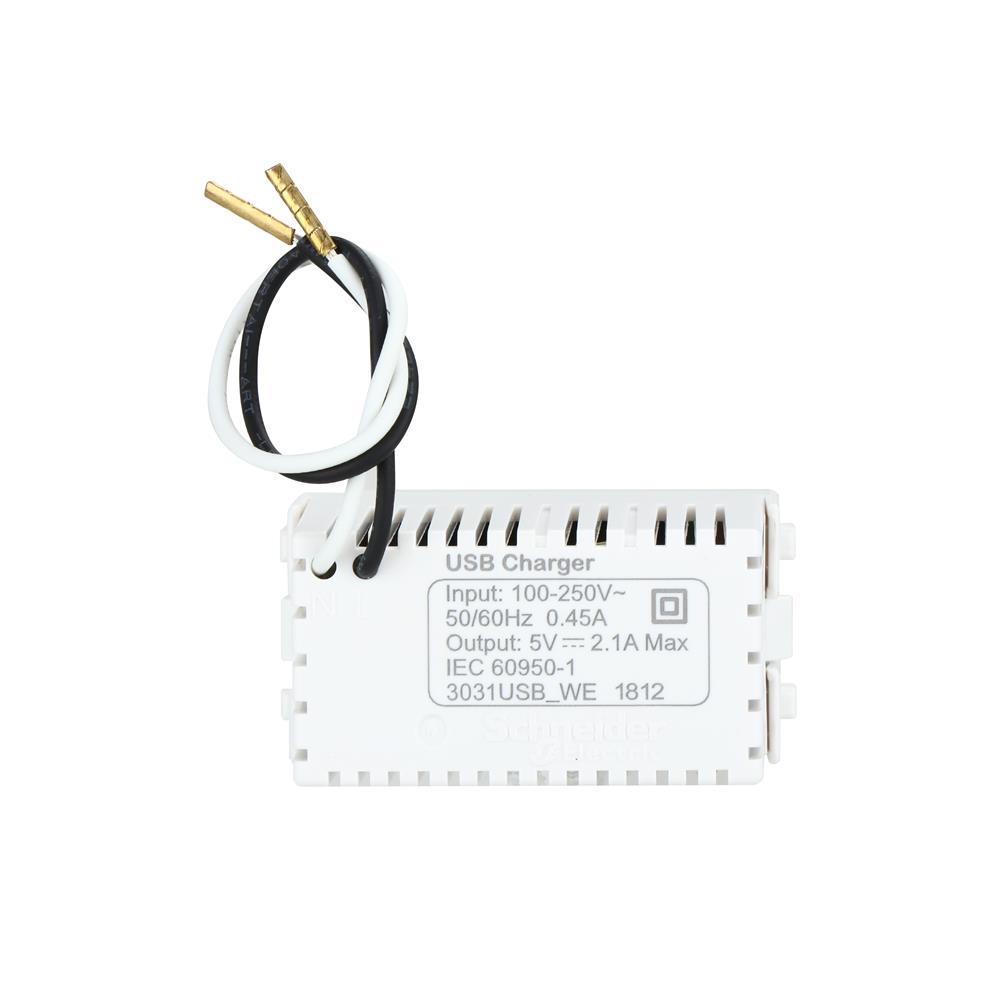 เต้ารับ USB SCHNEIDER 1 ช่อง 2.1 แอมแปร์ 3031USB_WE สีขาว