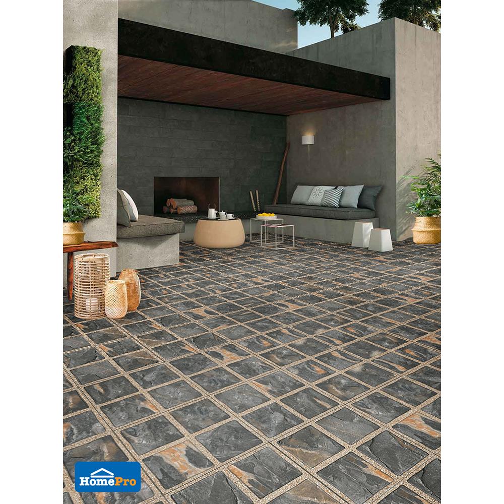 กระเบื้องพื้น 16x16 นิ้ว DURAGRES โบลิน ดำ A (REC)