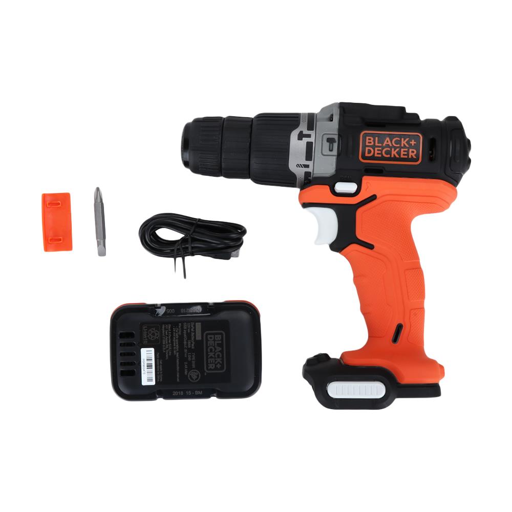 สว่านกระแทกไร้สาย (พร้อมแบตเตอรี่) BLACK&DECKER BDCHD12US1-B1 12 โวลต์