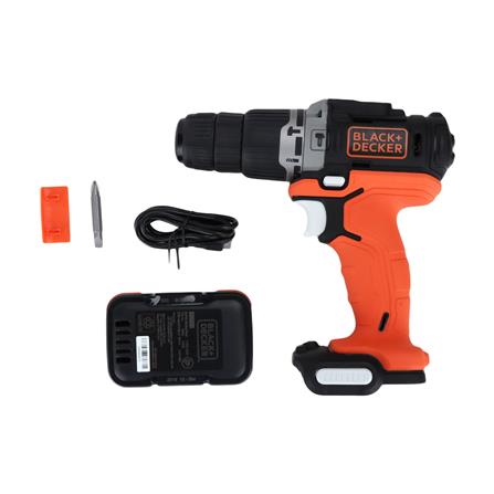 สว่านกระแทกไร้สาย (พร้อมแบตเตอรี่) BLACK&DECKER BDCHD12US1-B1 12 โวลต์_1