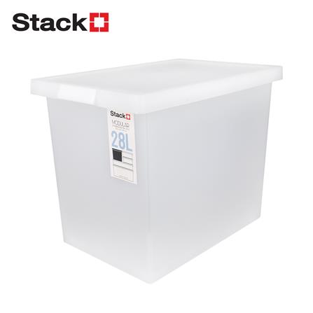 กล่องซ้อนได้ มีฝา STACKO 5223 28L 28.4x42x32.9 ซม. สีขาว_0