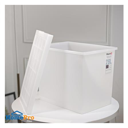 กล่องซ้อนได้ มีฝา STACKO 5223 28L 28.4x42x32.9 ซม. สีขาว_4
