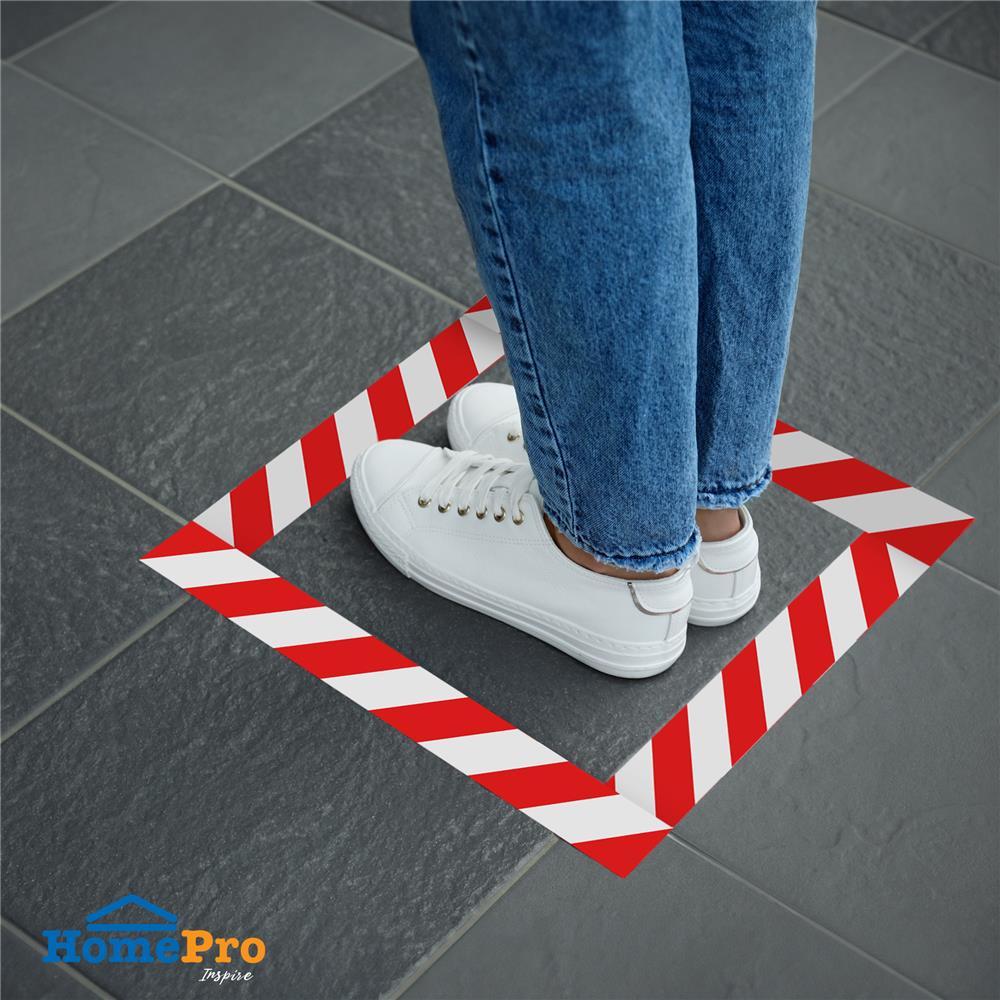 เทปนิรภัยตีเส้น PACK IN 2 นิ้ว x 33 ม. สีขาวแดง