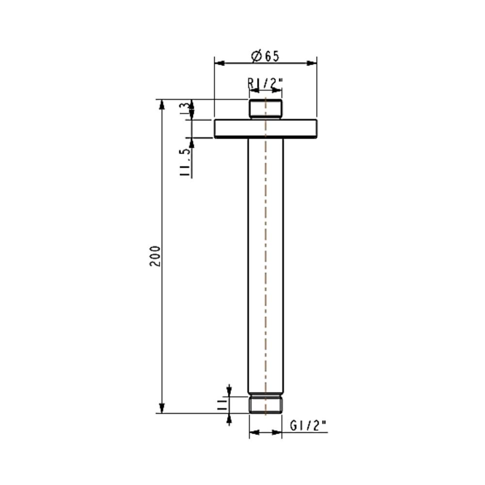 ก้านฝักบัว AMERICAN STANDARD FFASTA39-000500BT0 20 ซม. สีโครม