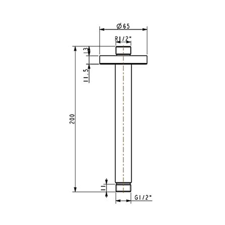 ก้านฝักบัว AMERICAN STANDARD FFASTA39-000500BT0 20 ซม. สีโครม_1