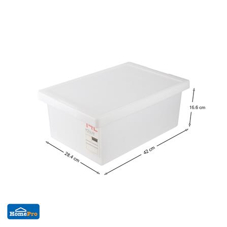 กล่องซ้อนได้ มีฝา STACKO 5222 14 ลิตร 28.4x42x16.6 ซม. สีขาว_5