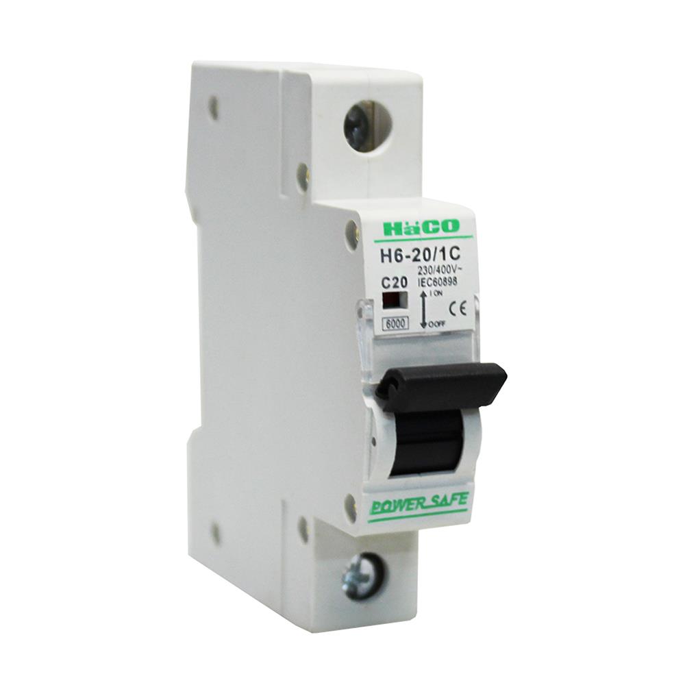 เซอร์กิตเบรกเกอร์ 20 แอมป์ 1โพล 1 เฟส HACO รุ่น H6