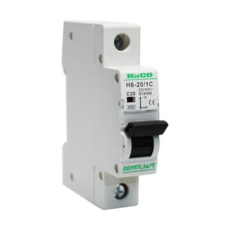 เซอร์กิตเบรกเกอร์ 20 แอมป์ 1โพล 1 เฟส HACO รุ่น H6_1
