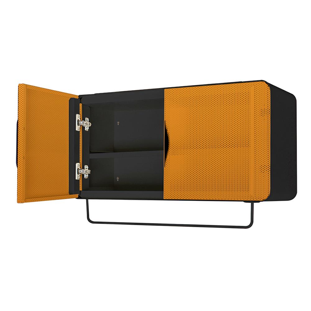 ตู้เหล็กบานเปิดทึบ KIOSK PW-02 สีดำ/ส้ม