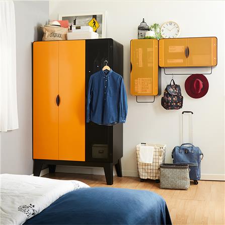 ตู้เหล็กบานเปิดทึบ KIOSK PW-02 สีดำ/ส้ม_3