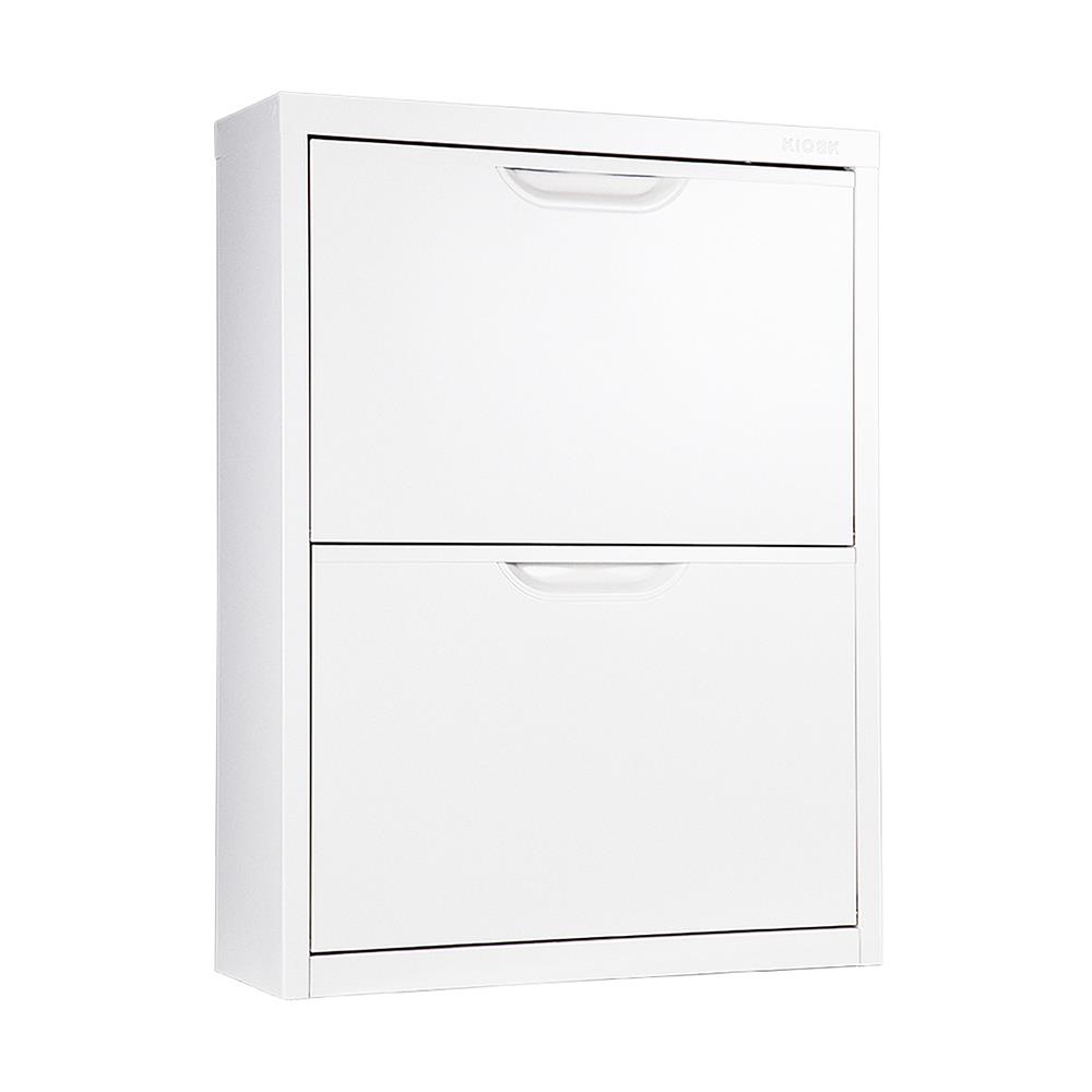 ตู้รองเท้าเหล็ก บานเปิดสวิง KIOSK SW-102 60 ซม. สีขาว