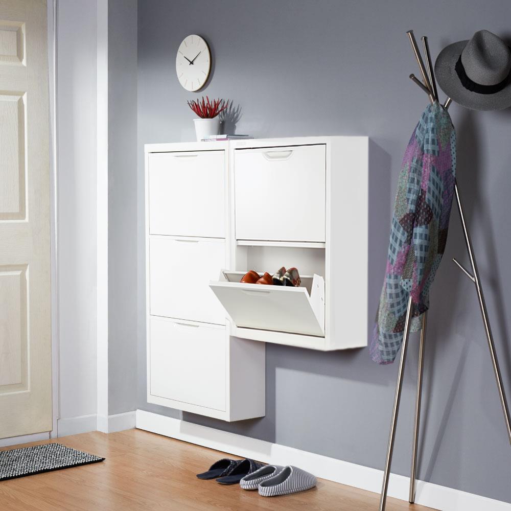 ตู้รองเท้าเหล็ก บานเปิดสวิง KIOSK SW-102 60 ซม. สีขาว