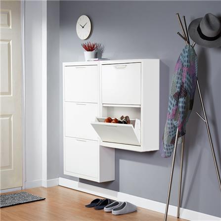 ตู้รองเท้าเหล็ก บานเปิดสวิง KIOSK SW-102 60 ซม. สีขาว_3