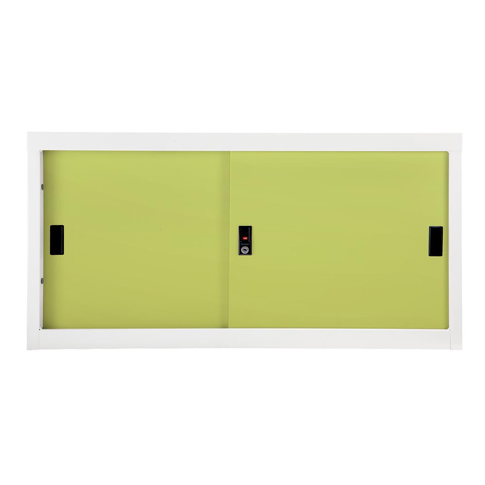 ตู้เหล็กบานเลื่อนทึบ KIOSK USB-1 สีขาว/เขียว