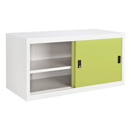 ตู้เหล็กบานเลื่อนทึบ KIOSK USB-1 สีขาว/เขียว_2