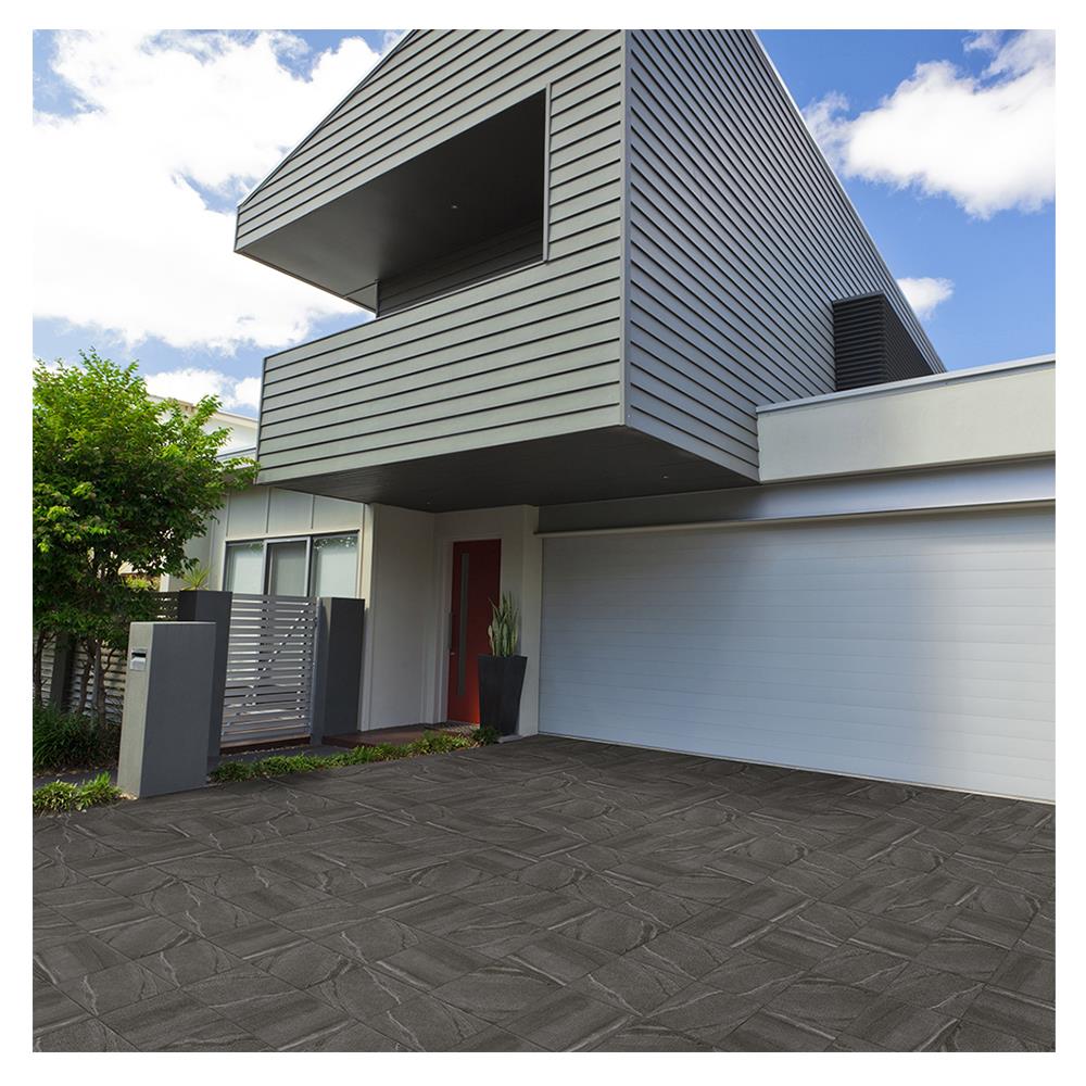 กระเบื้องพื้นพอร์ซเลน  40x40 ซม. CERGRES มิดไนท์ สโตน เทาเข้ม (R)