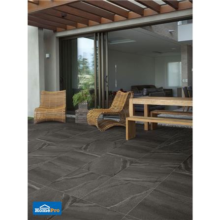 กระเบื้องพื้นพอร์ซเลน  40x40 ซม. CERGRES มิดไนท์ สโตน เทาเข้ม (R)_6