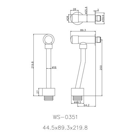 ฟลัชวาล์วโถปัสสาวะชายท่อโค้ง WS WS-0351_1