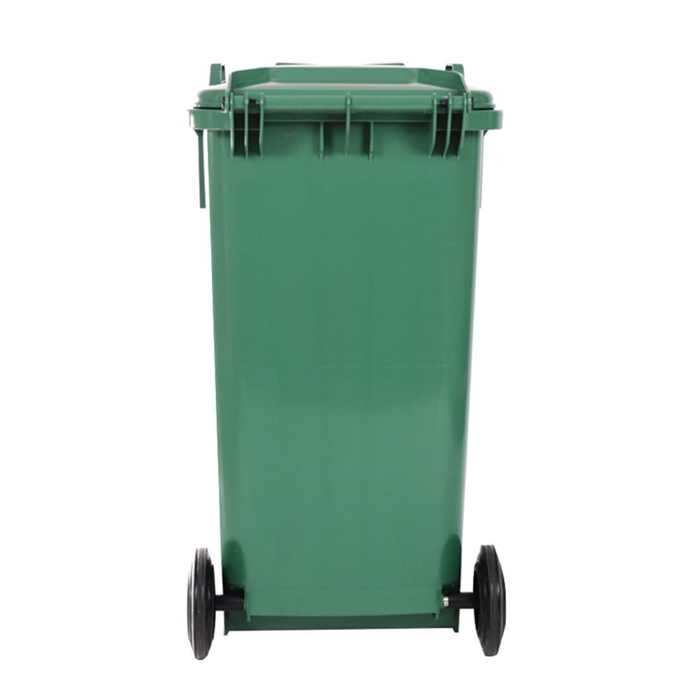 ถังขยะเหลี่ยม ฝาเปิด-ปิด มีล้อ ACCO 240L สีเขียว