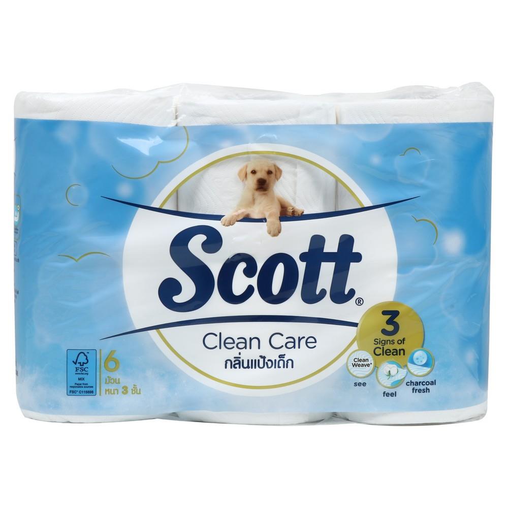 กระดาษชำระ SCOTT CLEAN CARE BABY POWDER แพ็ค6