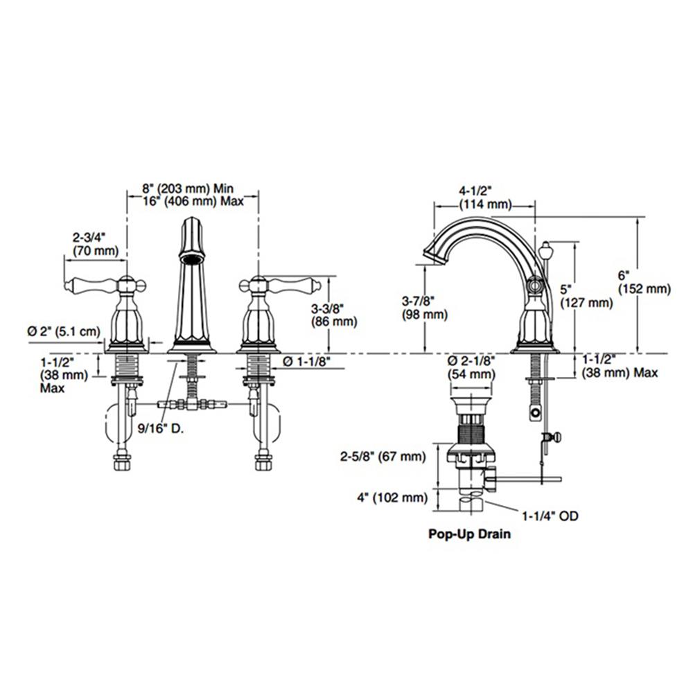 ก๊อกอ่างล้างหน้าผสม KOHLER K-13491T-4-RGD สีทอง