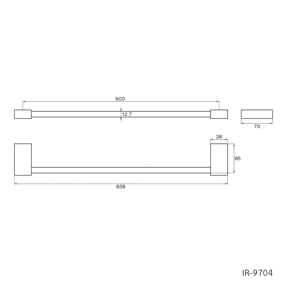 ราวแขวนผ้า WS IR-9704 60 ซม. สเตนเลส