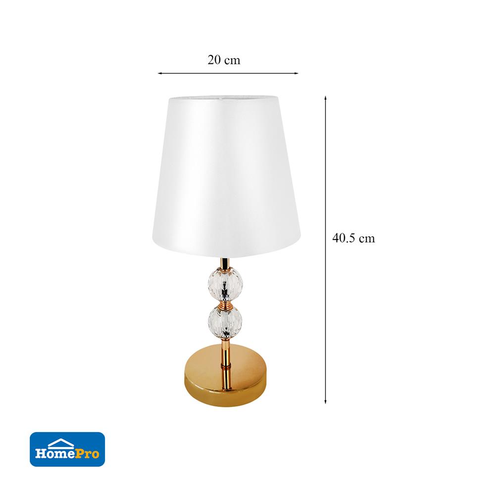 ไฟตั้งโต๊ะ CARINI MT5027 ผ้า คลาสสิก สีขาว/สีทอง