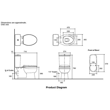 สุขภัณฑ์ 2 ชิ้น KARAT K-75443X-S-WK 3/4.5 ลิตร สีขาว_1
