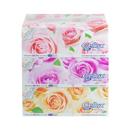 กระดาษเช็ดหน้า CELLOX ROSY 135 แผ่น แพ็ก 3 ชิ้น