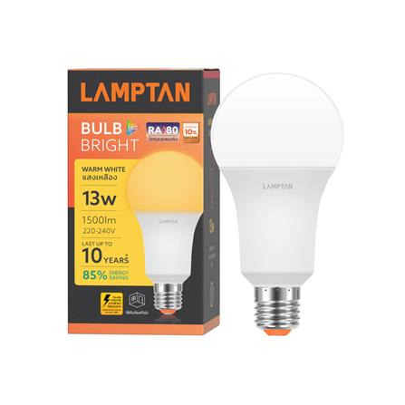 หลอด LED LAMPTAN A60 BRIGHT 13 วัตต์ WARM WHITE E27_2