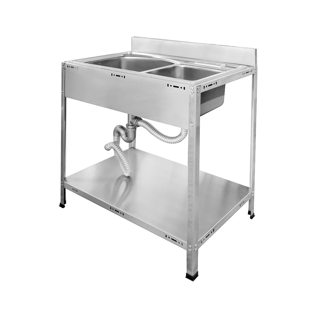 ซิงค์ขาตั้ง 2หลุม SANKI SWS-2B สเตนเลส